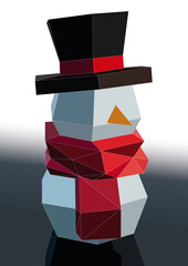 Snowman Low Poly vector isolated