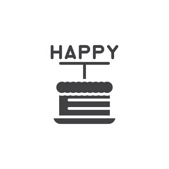 Happy Birthday cake vector icon