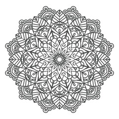 Vector luxury mandala template background and ornamental design for coloring page, greeting card, invitation, tattoo, floral mandala.