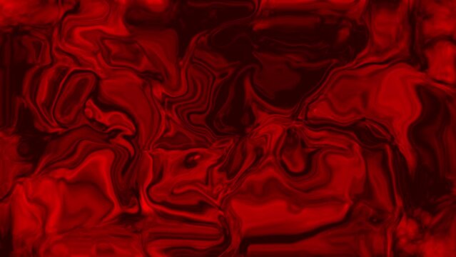  4k Liquid abstract background. Shining movement of paint with glitter on yellow metal surface. Looped animation.
