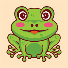 Cute frog animal cartoon illustration