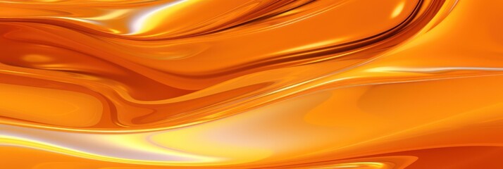 Glossy orange metal fluid glossy chrome mirror water effect background backdrop texture