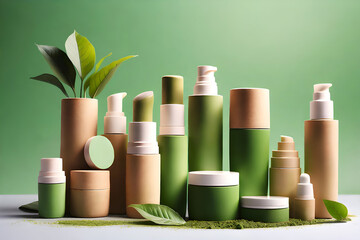 An eco-friendly Nature-Inspired Beauty Collection Discover Our Organic Skincare, Makeup, and Cosmetics Infused with the Freshness of with delicate green leaves organic