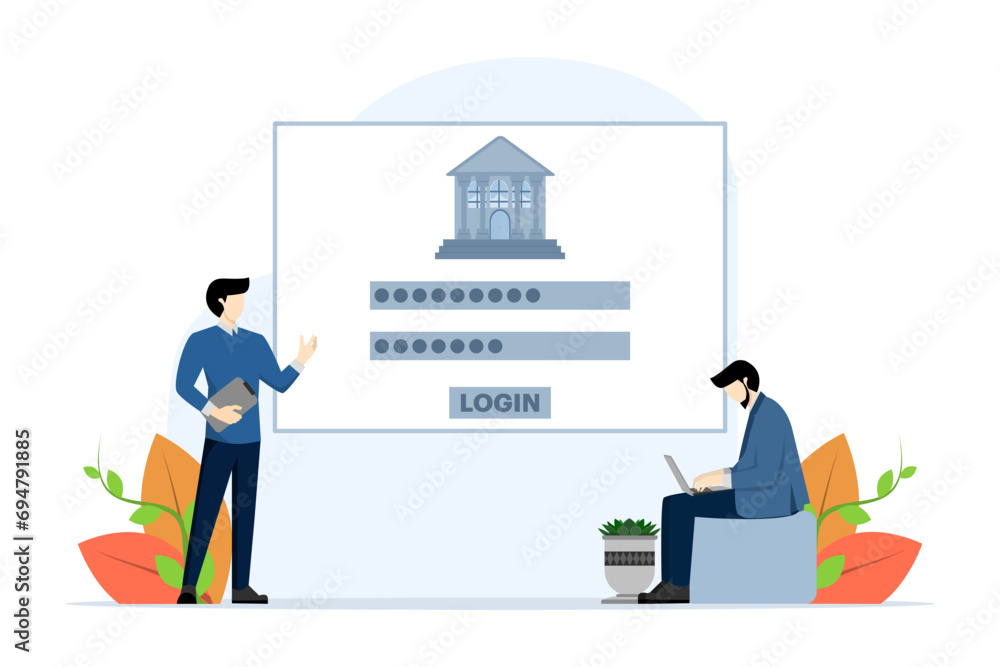 Poster the concept of internet banking or bank internet access security. online money transactions. mobile 