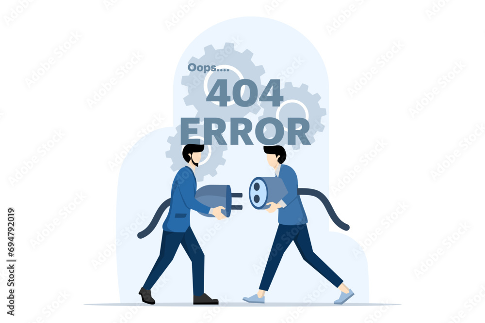 Poster concept of 404 error page or file not found. website maintenance error, web page under construction,