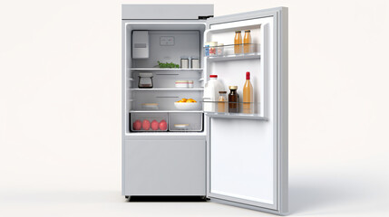 Refrigerator Illustration on White Background