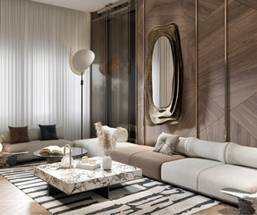 Sumptuous Serenity: Indulging in Opulence within a Luxurious Modern Living Room