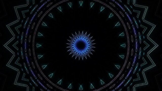 Abstract background moving stripes and flashing with shining light dots. Animation with circles	