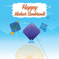 Sky High Celebrations: Vibrant Makar Sankranti Vector with Colorful Kites, Elevate your designs with this vibrant vector, capturing the essence of Makar Sankranti! Featuring colorful kites.