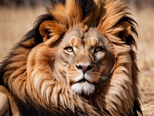 Photo Of Lion With A Feathered Mane