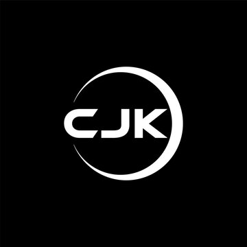 CJK letter logo design with black background in illustrator, cube logo, vector logo, modern alphabet font overlap style. calligraphy designs for logo, Poster, Invitation, etc.
