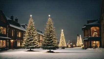 Fototapeta premium christmas tree in the city