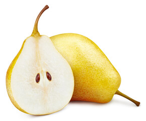 Isolated yellow pear on white background