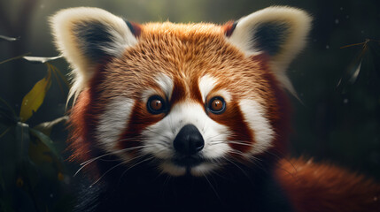 Obraz premium a playful red panda, showcasing its adorable nature