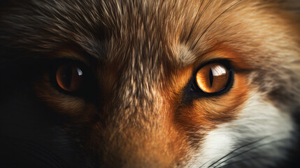 alert eyes of a vigilant wild fox