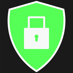 shield with lock icon vector design