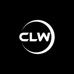 CLW letter logo design with black background in illustrator, cube logo, vector logo, modern alphabet font overlap style. calligraphy designs for logo, Poster, Invitation, etc.