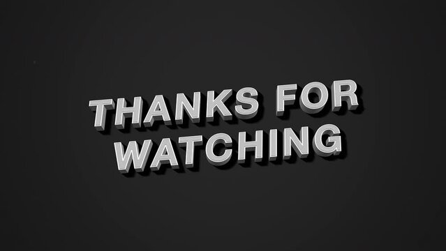 Thanks For Watching On Retro Film Kinetic Typography Loop