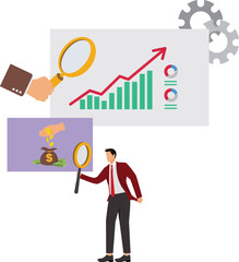 Businessman Investment, Financial investment, analytics with growth report