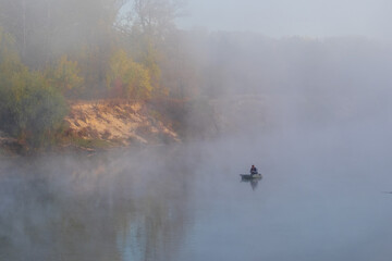 mist on the river
