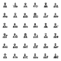 Fototapeta premium People profession avatar vector icons set
