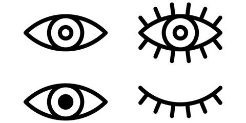 Eyes icon set symbol basic simple design - obrazy, fototapety, plakaty