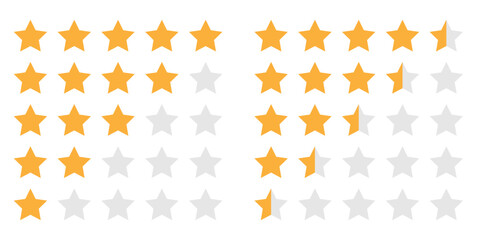 Rating stars feedback icon set