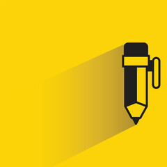 pen icon with shadow on yellow background