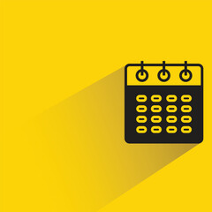 calendar icon with shadow on yellow background