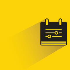 calendar icon with shadow on yellow background