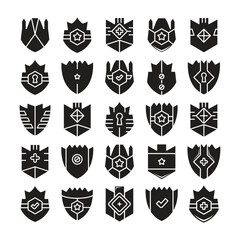 Obraz premium shield icons set vector illustration