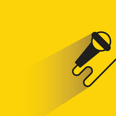 microphone icon with shadow on yellow background