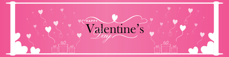 Happy valentines day. Vector banner, greeting card, flayer, poster,  with text Happy valentines day
