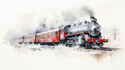Fototapeta na wymiar Train on white background