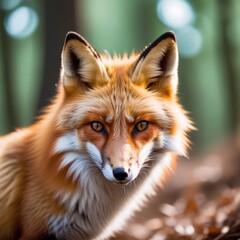 Fototapeta premium cute red fox watching the camera