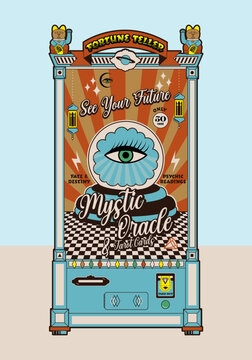 Fortune Teller machine - genie machine or mechanical genie - Vintage future crystal-gazer - crystal ball 