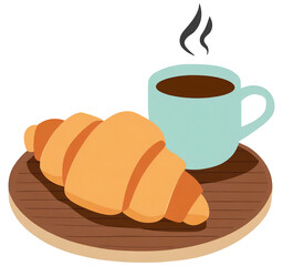 croissant and cup of coffee