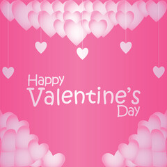 Happy valentines day. Vector banner, greeting card, flayer, poster,  with text Happy valentines day