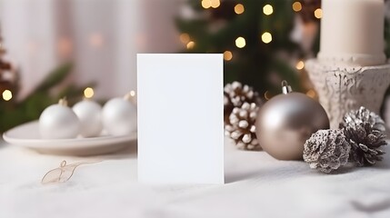 Simple and stylish card mockup with a lovely background generative AI
