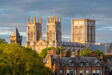 United Kingdom, England, North Yorkshire, York. The Minster seen from the City Walls.