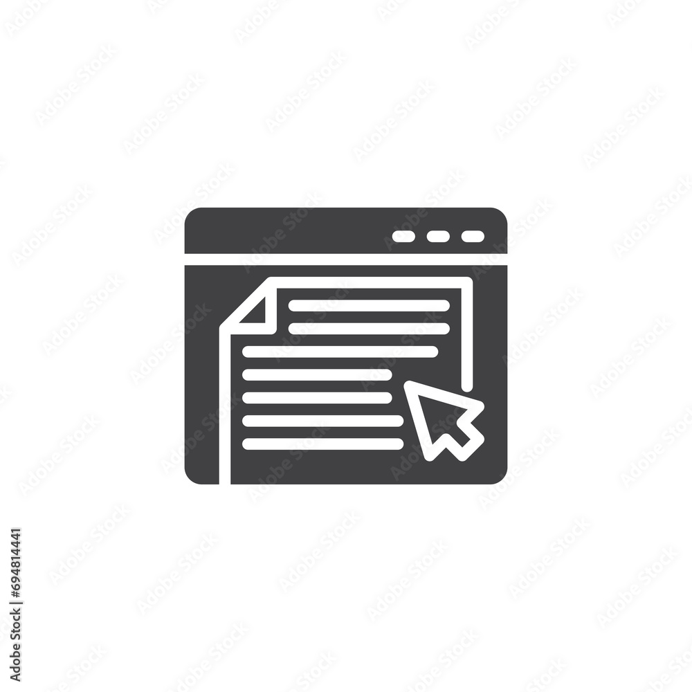 Poster web page with document file vector icon