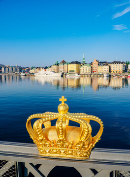 Gilded Crown on Skeppsholmsbron, Stockholm, Stockholm County, Sweden