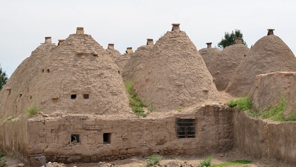 Fototapeta na wymiar Turkey.The foundation of the city of Harran probably dates back to the 18th century BC.Typical conical houses of this region