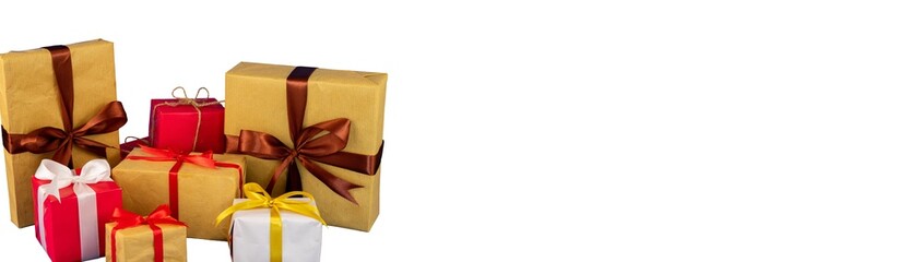 Banner copy space with bundle of gift box
