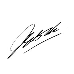 Letter I abstract signature idea for documents. Vector image with black writing and transparent background.