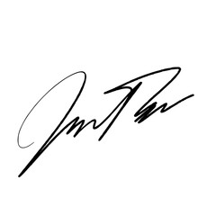 Letter I abstract signature idea for documents. Vector image with black writing and transparent background.