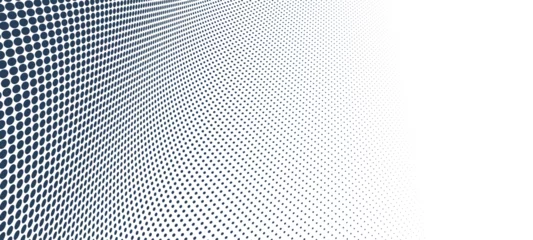 Fotobehang Dotted vector abstract background, light grey dots in perspective flow, dotty texture abstraction, big data technology image, cool backdrop. © Sylverarts