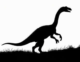 silhouette of a dinosaur on white background