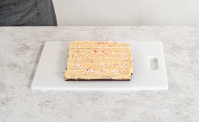 Homemade candy cane fudge