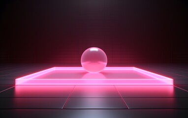 futuristic gaming esports pink neon glass display room